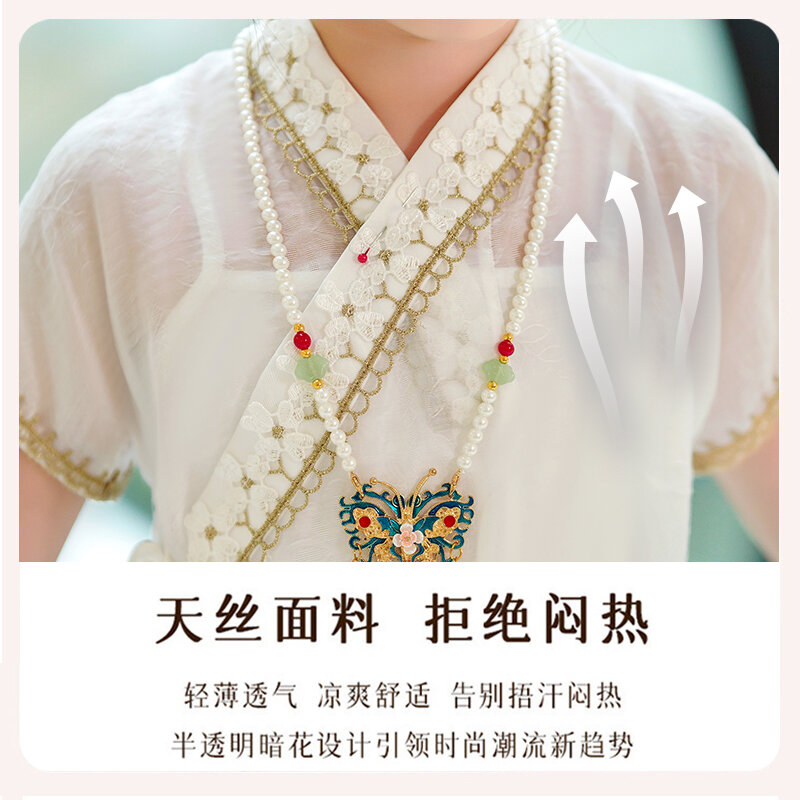Váy mặt ngựa bộ đồ phong cách cổ điển trang phục thời đường mùa hè hán phục bé gái trang phục cổ trang phong cách trung quốc bé gái mùa hè trang phục thời minh trẻ em mẫu mùa hè