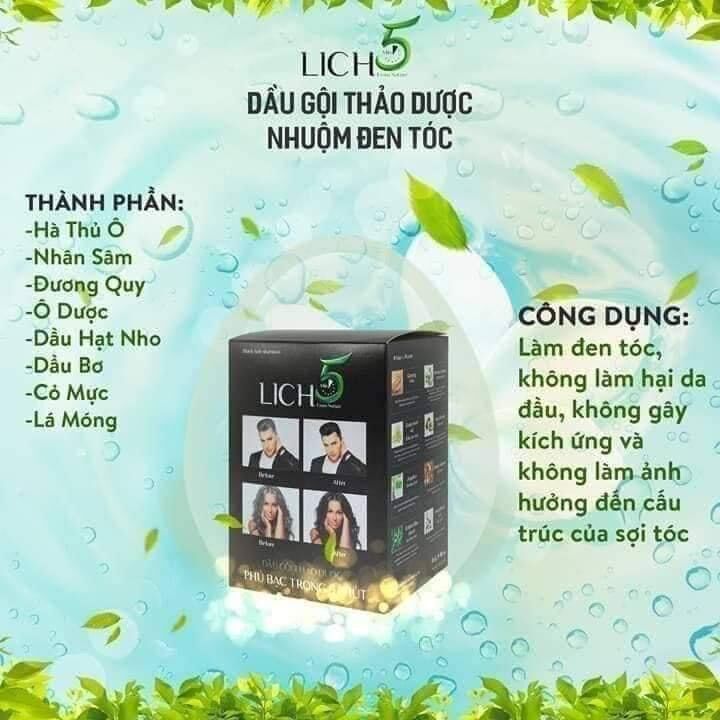 Dầu gội thảo dược nhuộm đen tóc Lich5