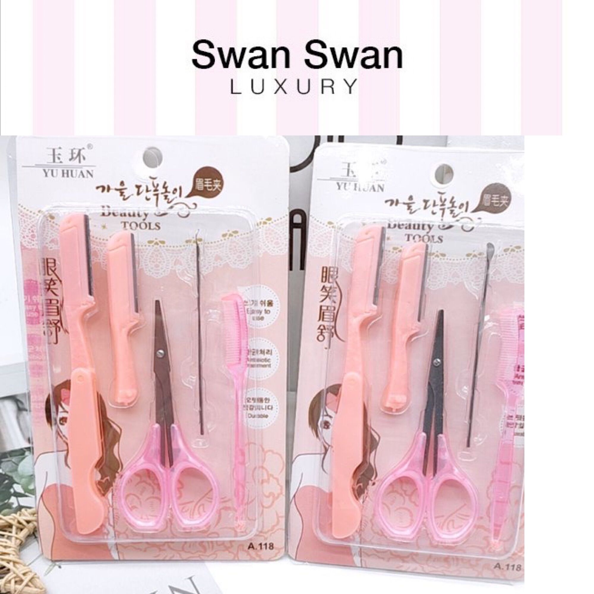 Set dao cạo chân mày tỉa mái hồng