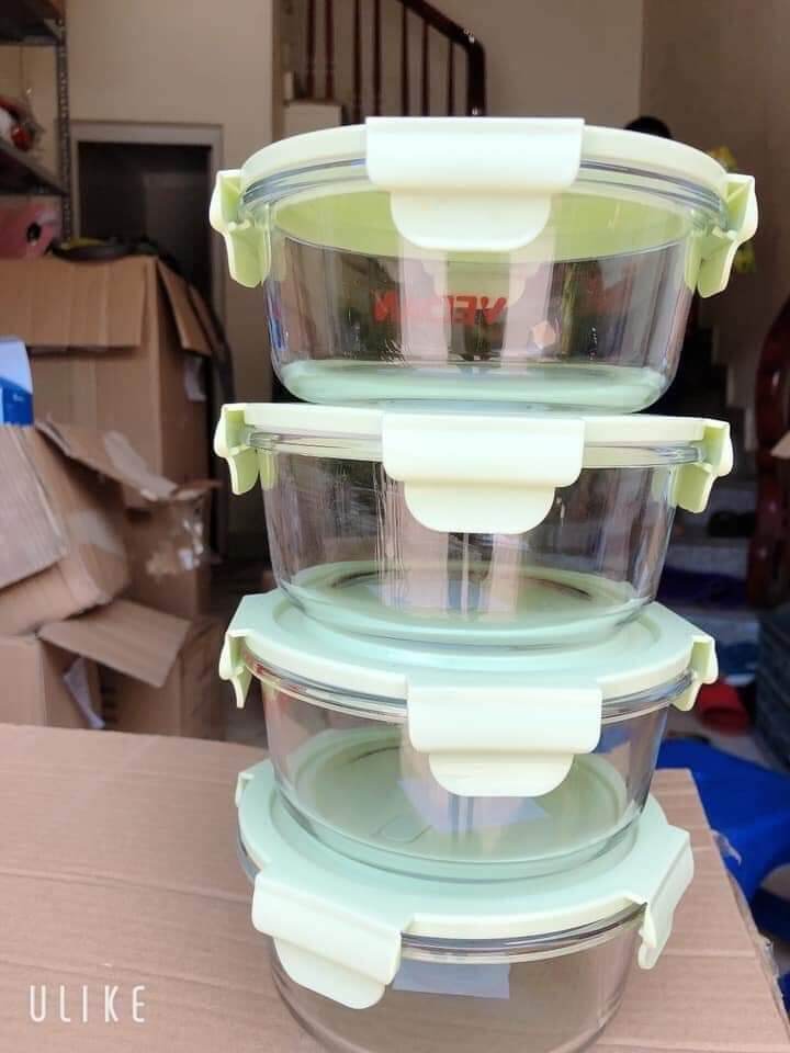Bộ 3 thố thủy tinh glass chữ nhật