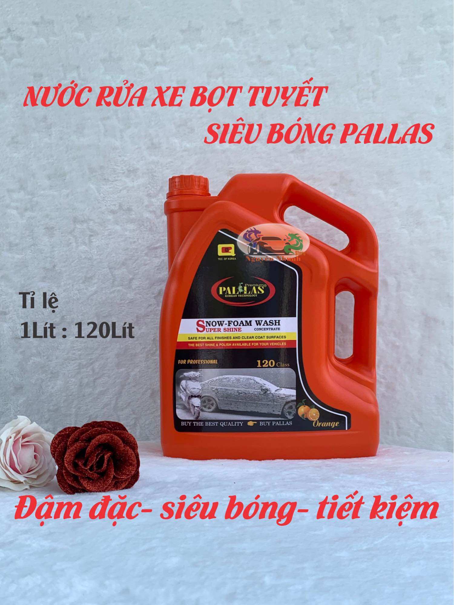 Nước rửa xe bọt tuyết Pallas 6 lít, đậm đặc 1 pha 120 lit nước, siêu bóng , bảo dưỡng sơn