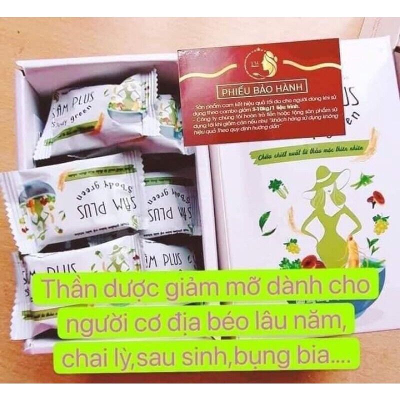 (Chính hãng - bao check mã ) kẹo giảm cân SÂM PLUS . 30v và 15 gói trà