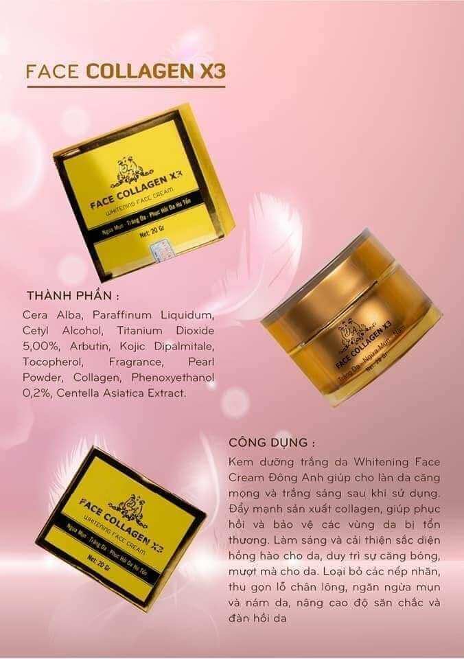 Kem Face Collagen X3 Đông Anh Tem Mới