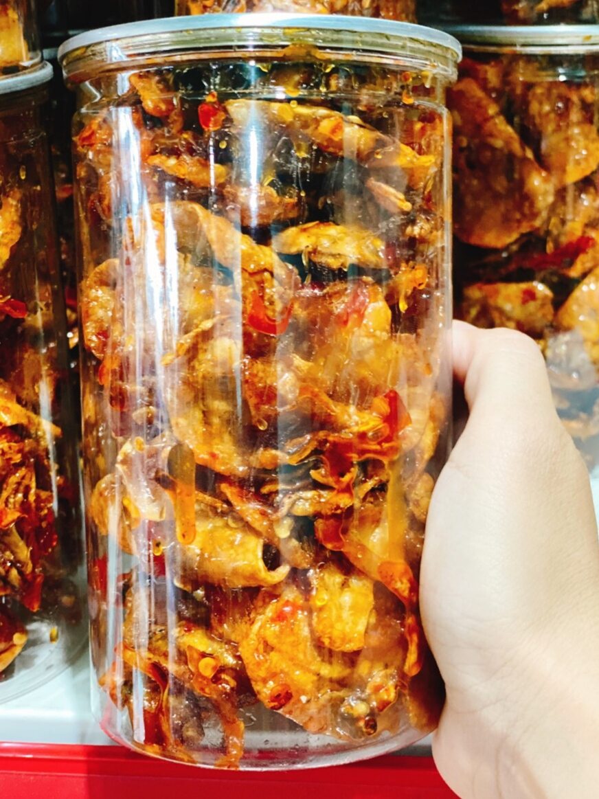 300g Mực rim sa tế nguyên con, mực rim cay