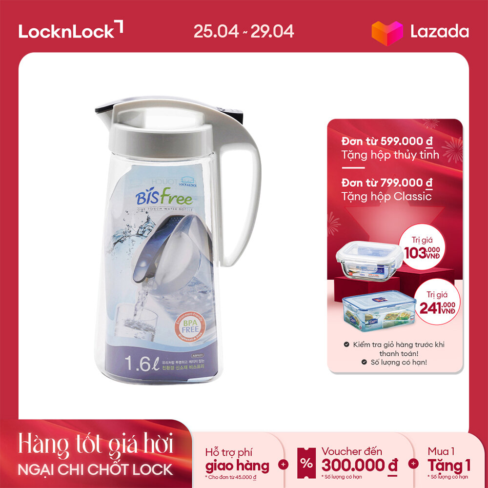 ABF631 - Bình nước Lock&Lock One Touch 1.6L làm bằng chất liệu tritan thân thiện với môi trường an toàn sức khỏe. Hàng chính hãng.