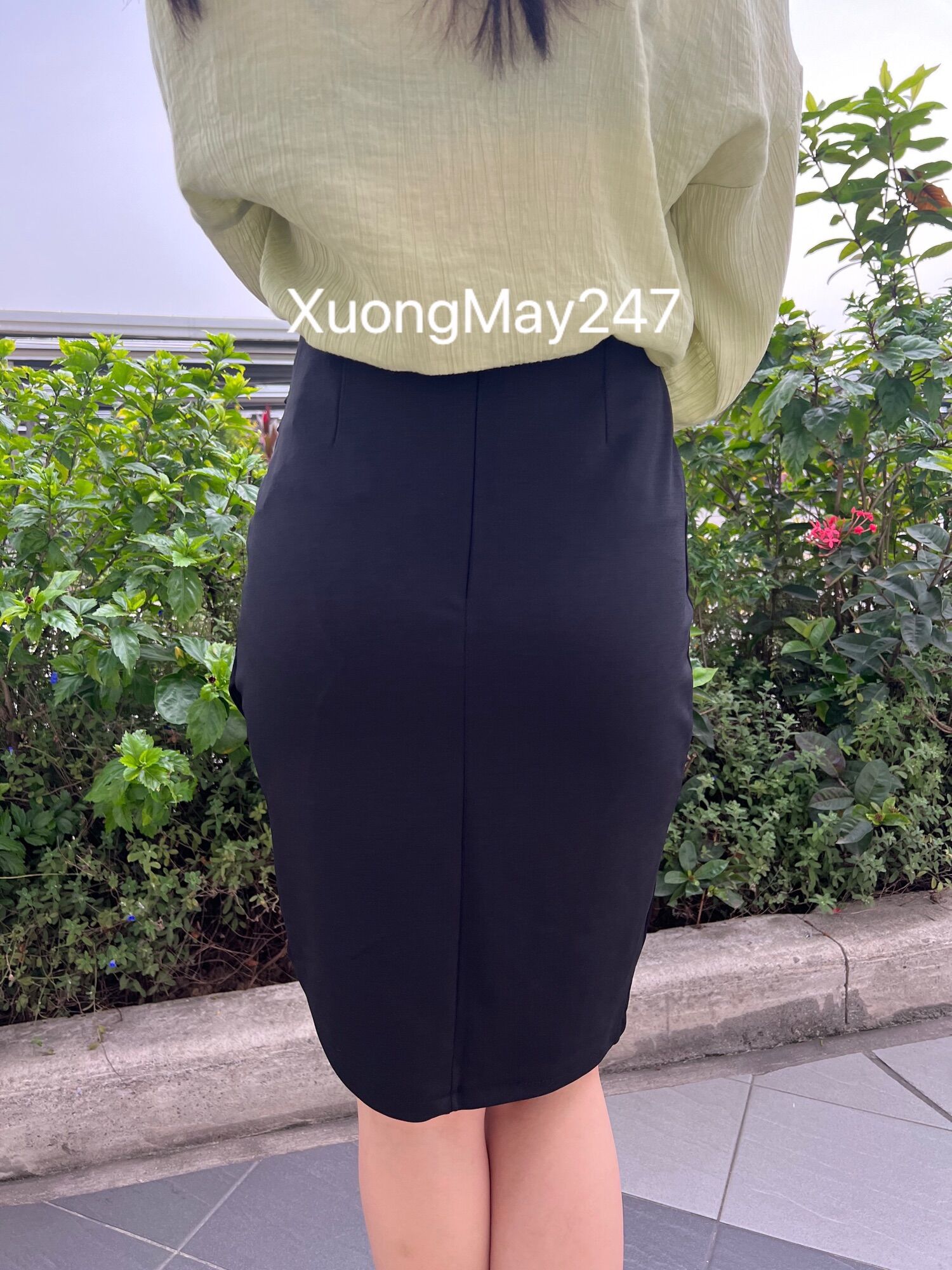 Chân váy nữ cách điệu, vải umi dày dặn msp703