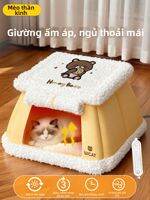 Giường Mèo Có Nắp Đậy Sưởi ấm