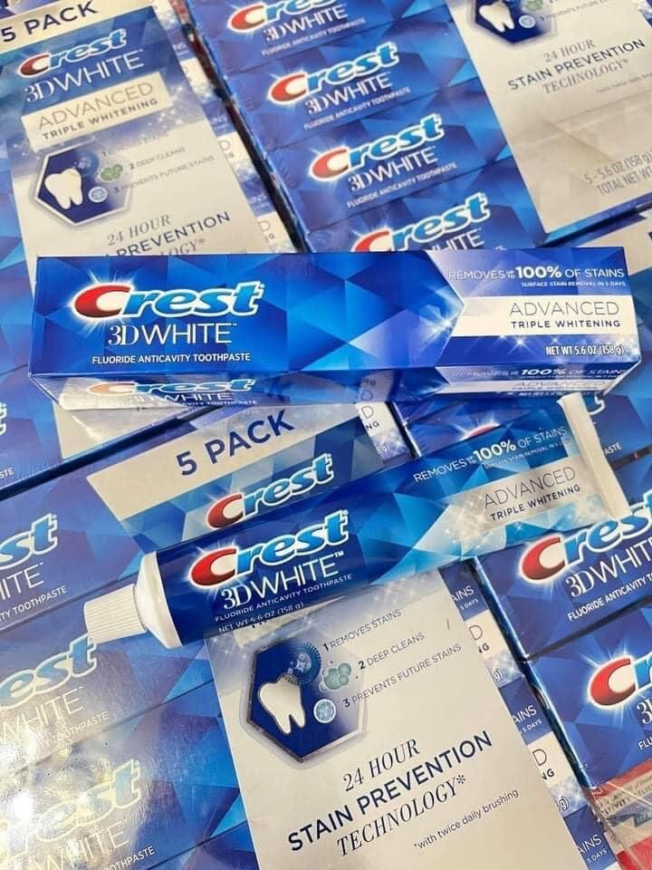 Kem đánh răng Crest 3D White Advanced Triple Whitening 158g