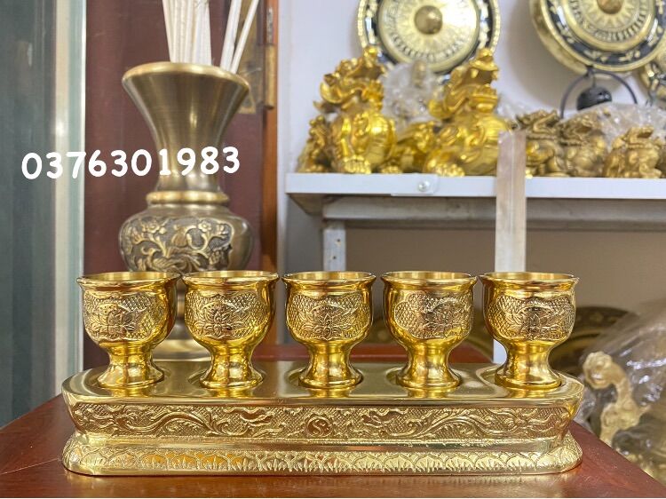 Khay đựng nước , rượu khay thờ cúng bộ khay 5ly
