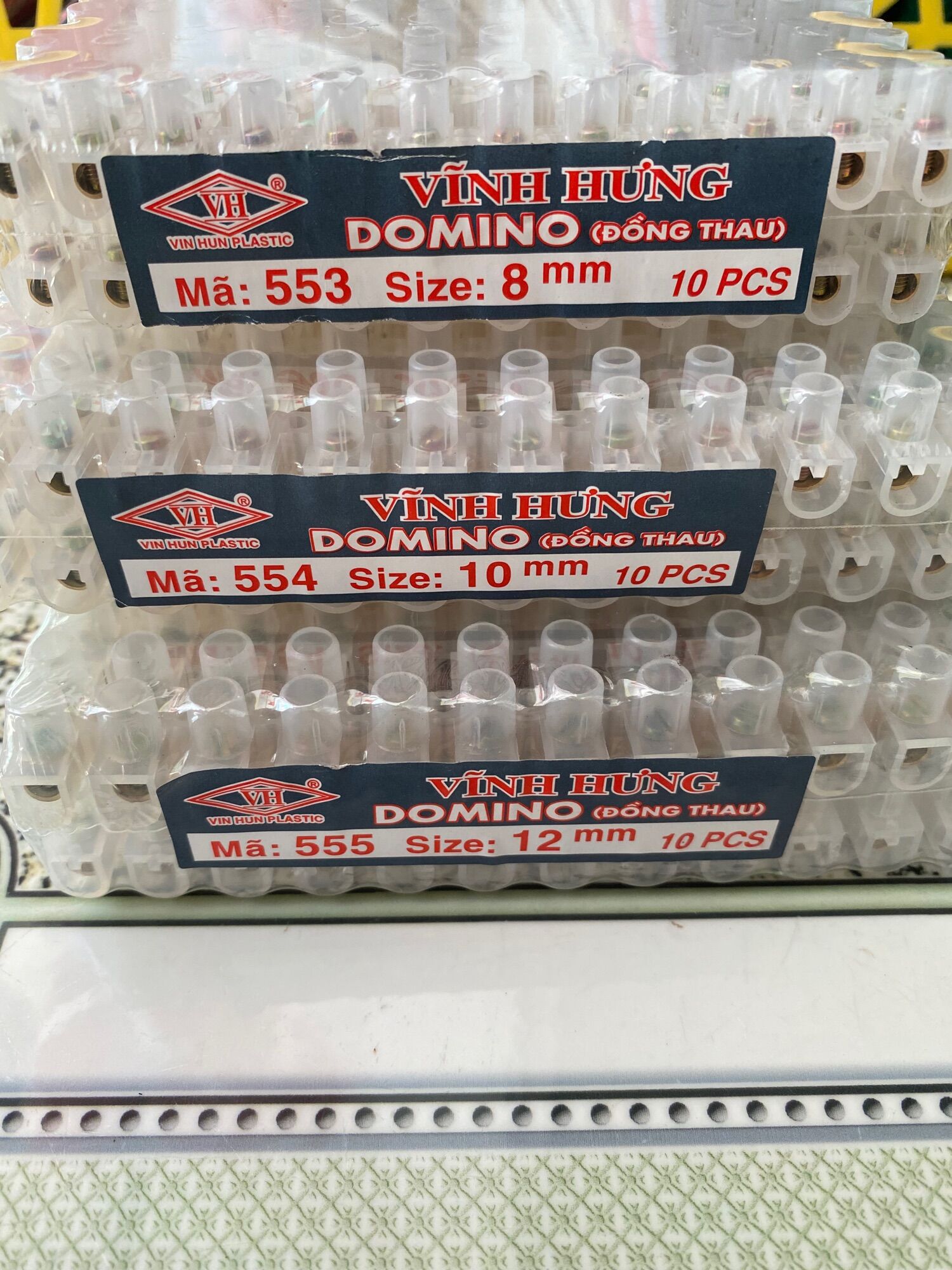 Combo 12 domino nối dây điện 8mm, 10mm, 12mm