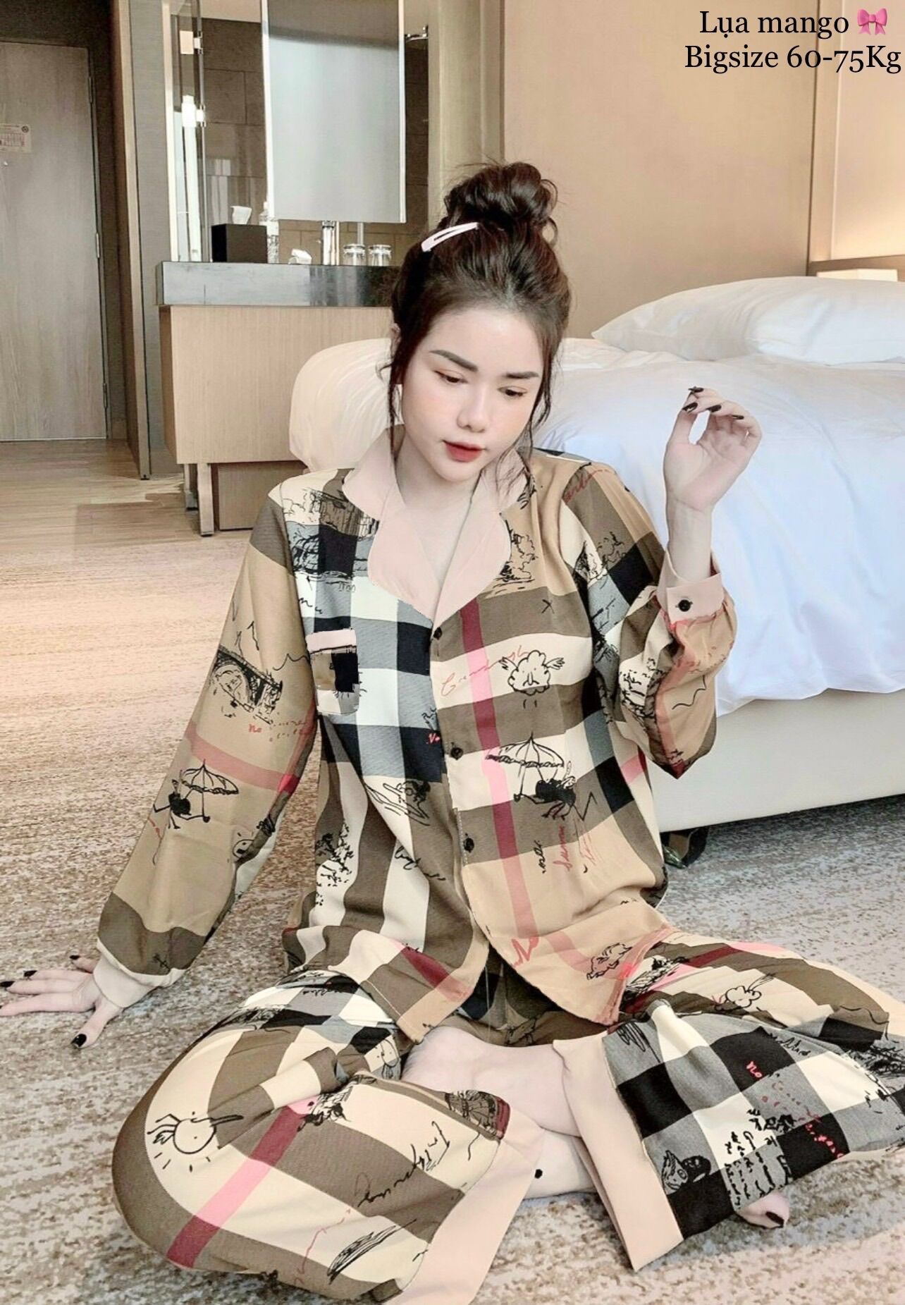 (Bigsize) Đồ Bộ Lụa Tiểu Thư Cao Cấp - Chất vải rũ mượt, cực mát