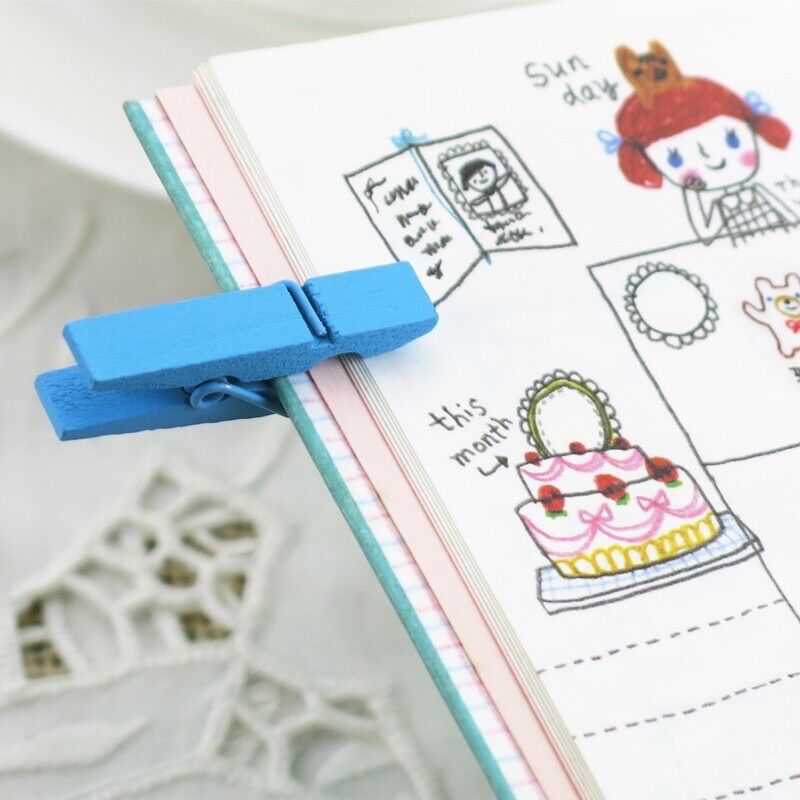 Kẹp gỗ màu 10 cái