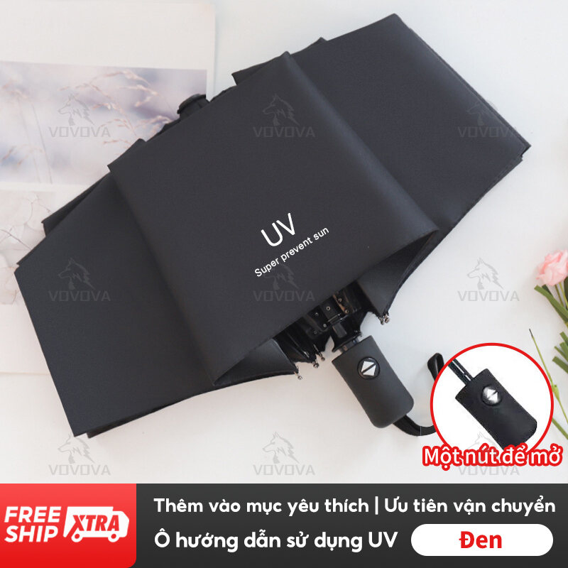 VOVOVA ô che mưa tự động bật mở gấp gọn phủ lớp ngăn chống Tia UV Dù Che mưa Che Nắng Ngoài Trời Cầm
