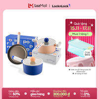 Nồi, Chảo chống dính Lock&Lock Rolling Pop LOP nắp nồi thủy tinh - 16cm - 18cm - 22cm Dùng được trên bếp điện từ