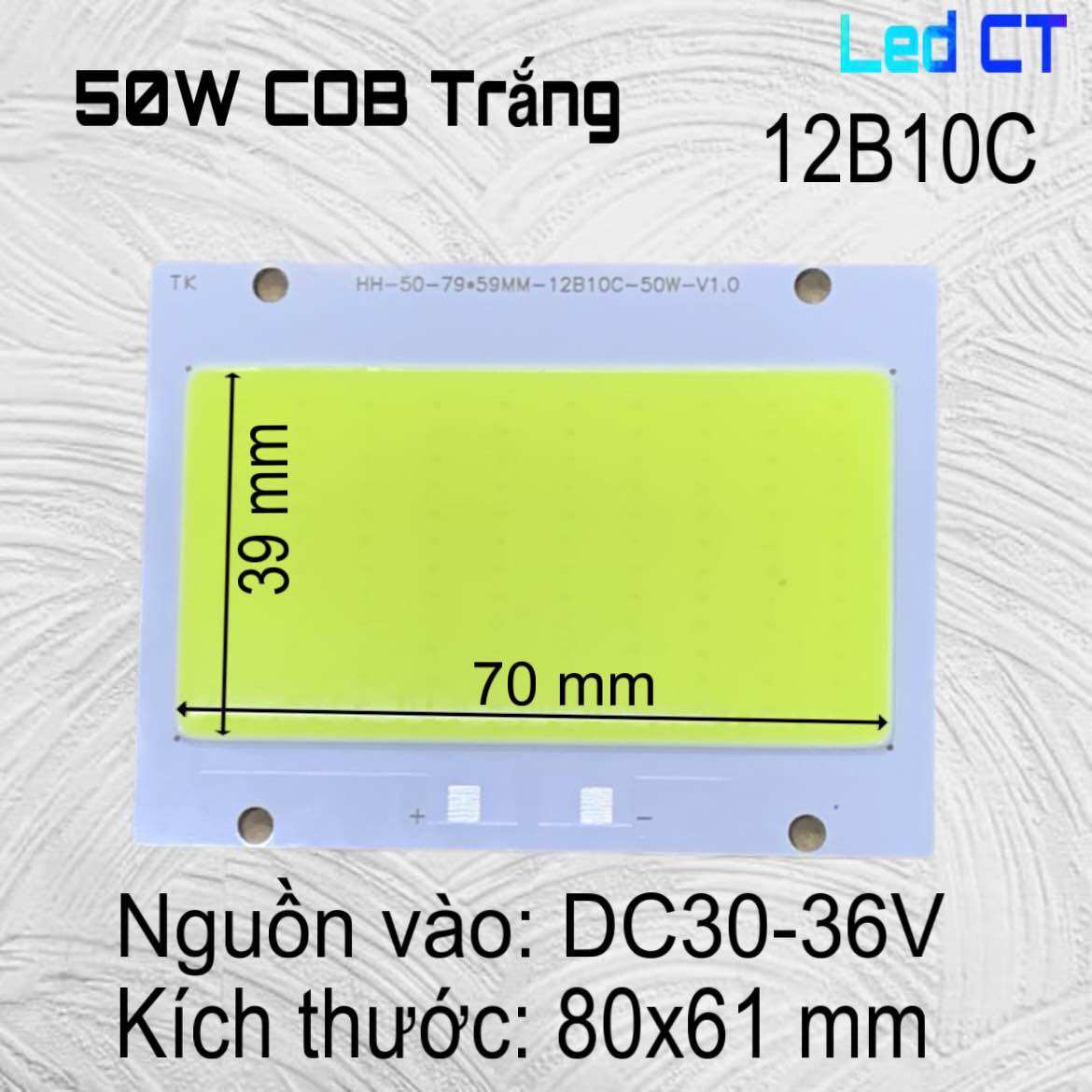 Chip LED 200W, 100W, 50W COB Trắng (10C11B) DC30-36V 1500mA