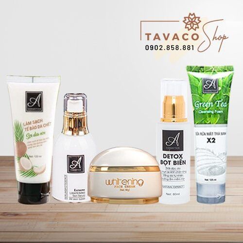 Combo Face Pháp + Serum Spot + Detox Bọt Biển + Tẩy Dừa Non + Sữa Rửa Mặt Trà Xanh X2