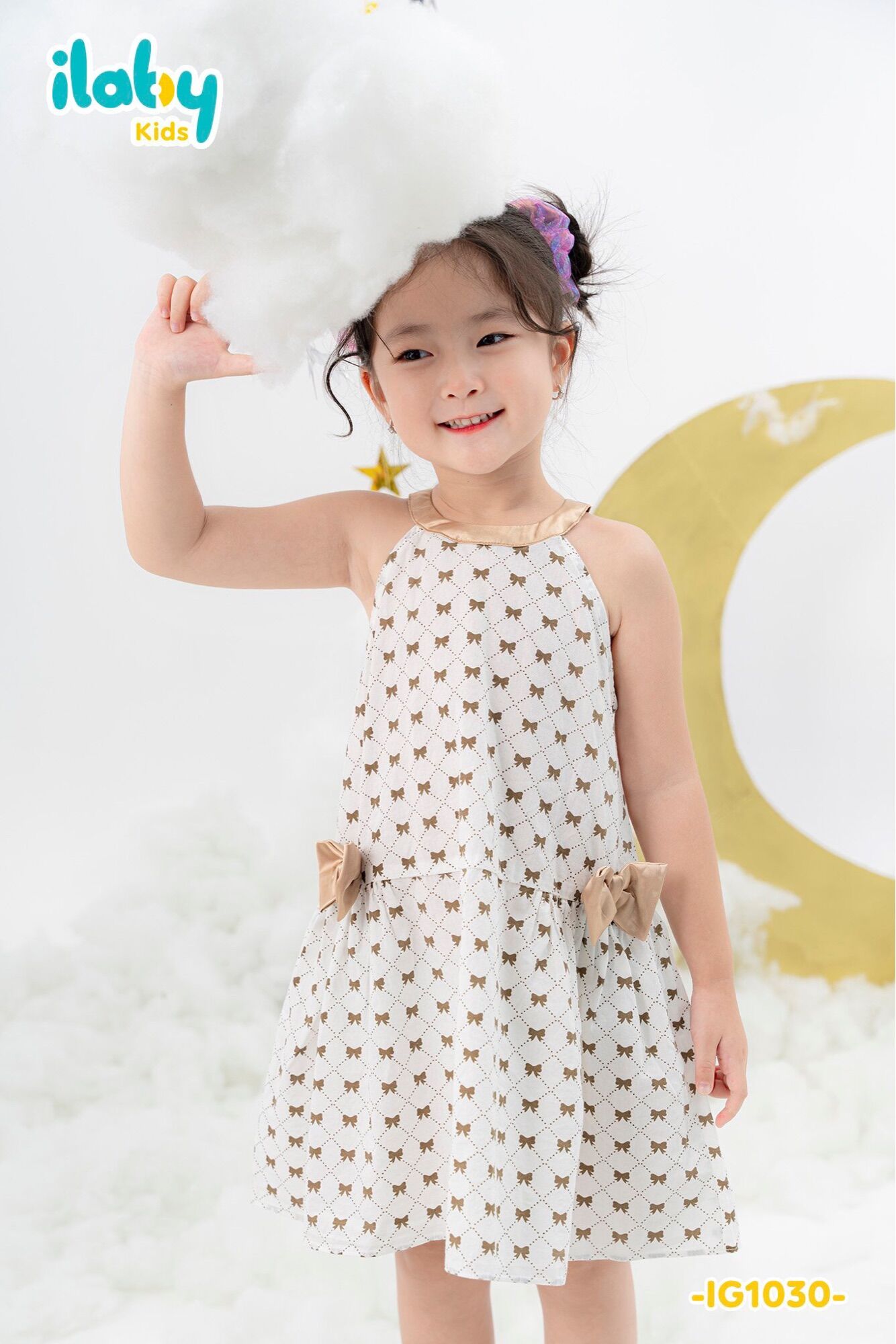 Váy cổ yếm nơ vàng ILaby