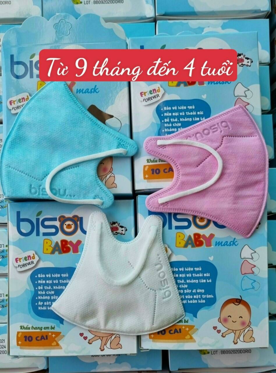 [9_3Dbaby] Mask trẻ em 3D, 5D hộp 10 cái, hoạ tiết dễ thương