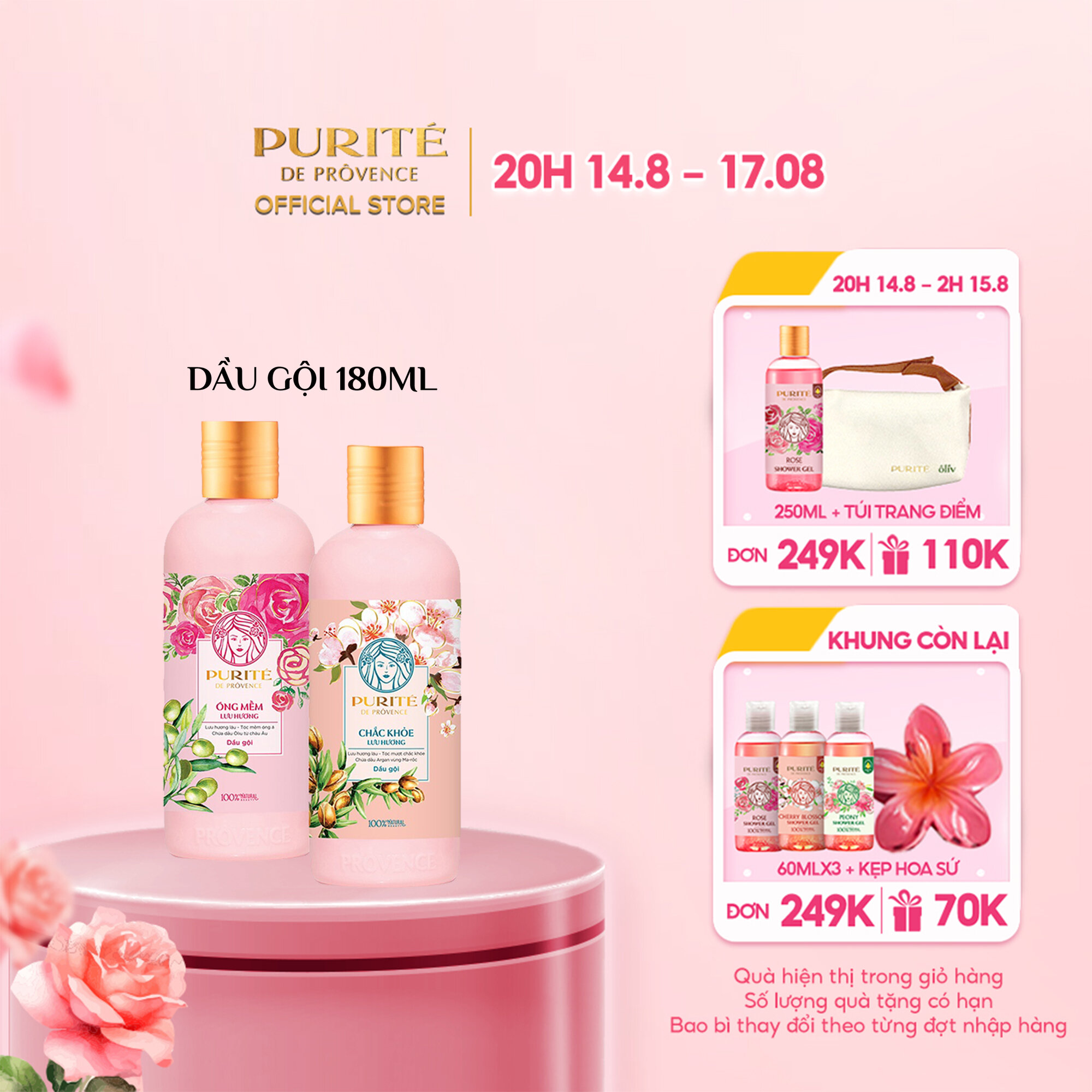 Dầu Gội Purite Lưu hương 180ml