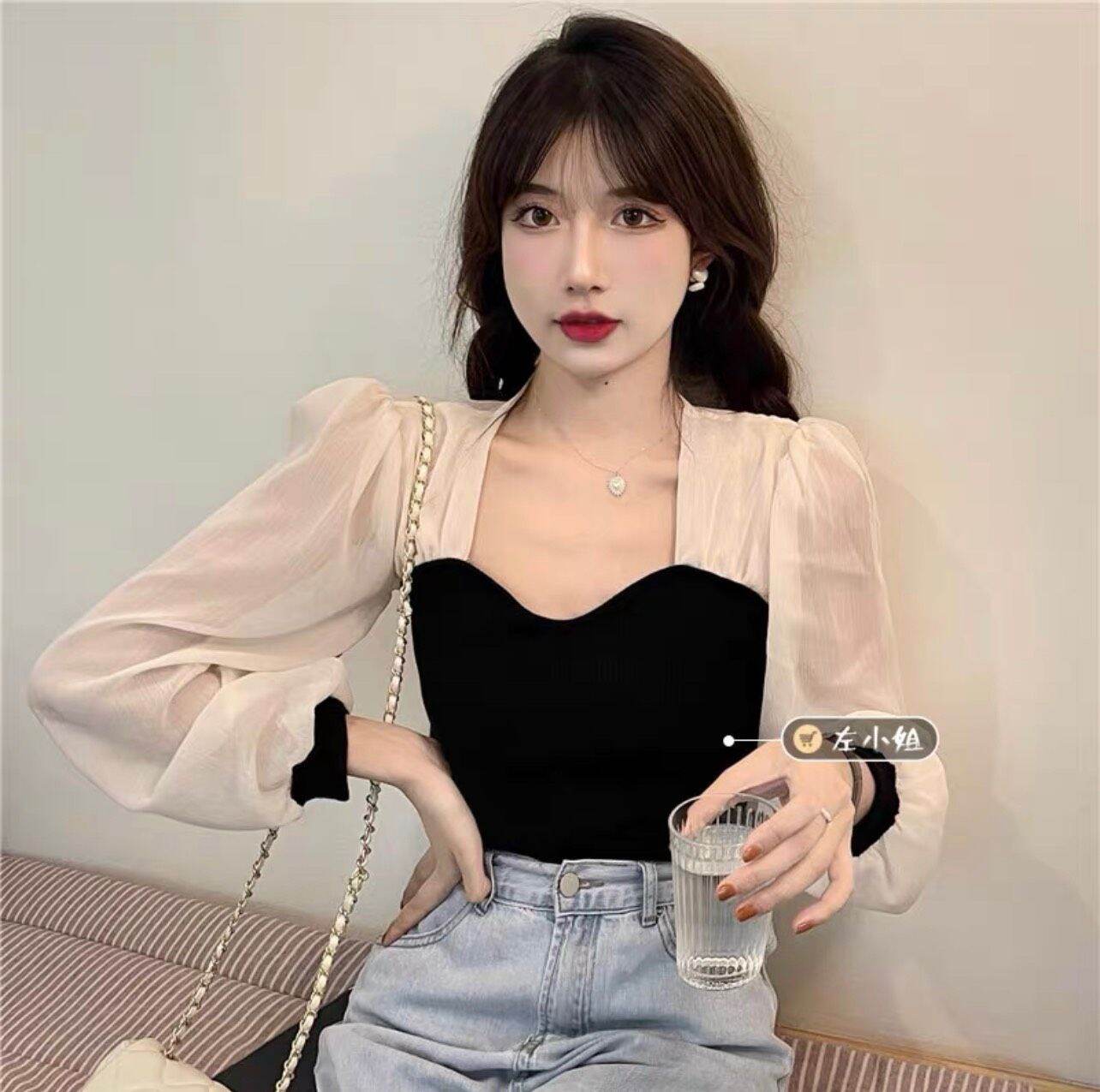 Áo gân phối voan xinh đẹp boong store h8