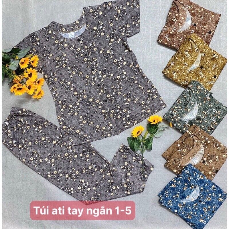 Đồ bộ bà ba trung niên chất thun Ati mịn mát