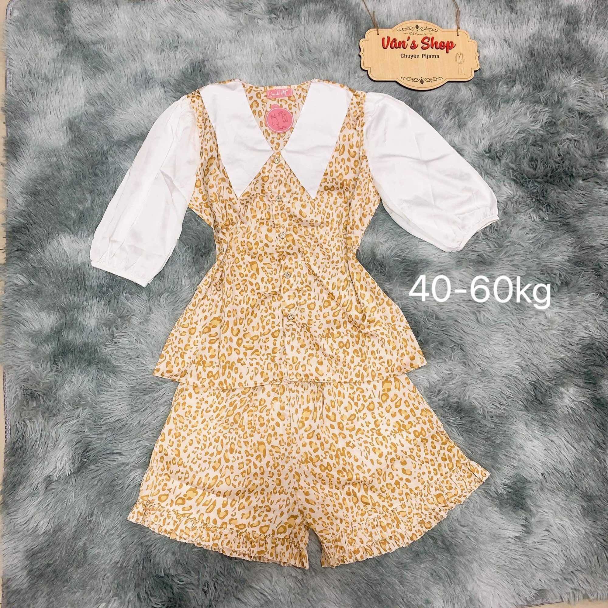 Bộ Pijama đùi thiết kế, in 5D độc đáo, lụa Latin mềm mát, fom 40-60kg