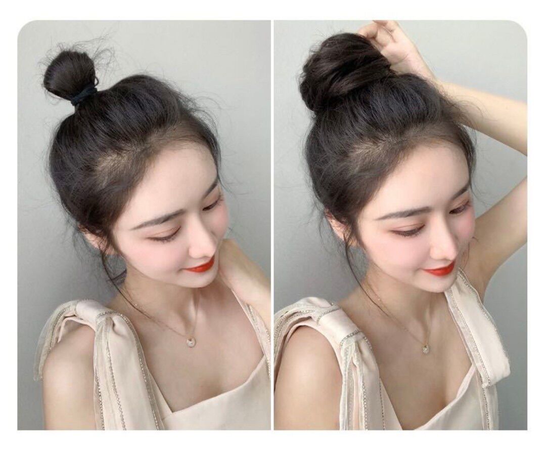 Set 2 Búi tóc giả, búi cột thẳng dùng để búi củ tỏi hoặc búi natra