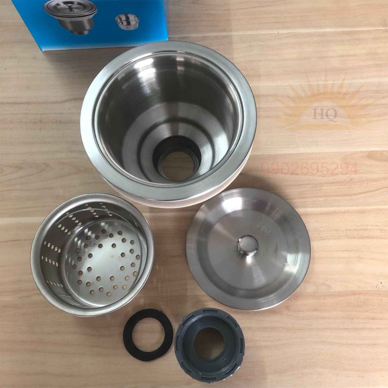 BẦU XẢ CHẬU RỬA CHÉN (RỬA BÁT) 140mm INOX 304