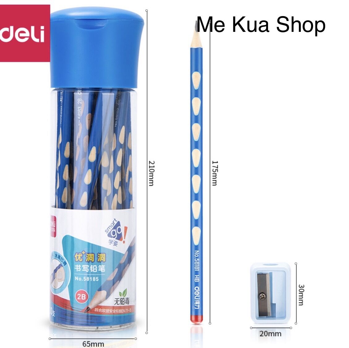 Bút chì định vị Deli hộp 30 bút tặng gọt chì và tẩy