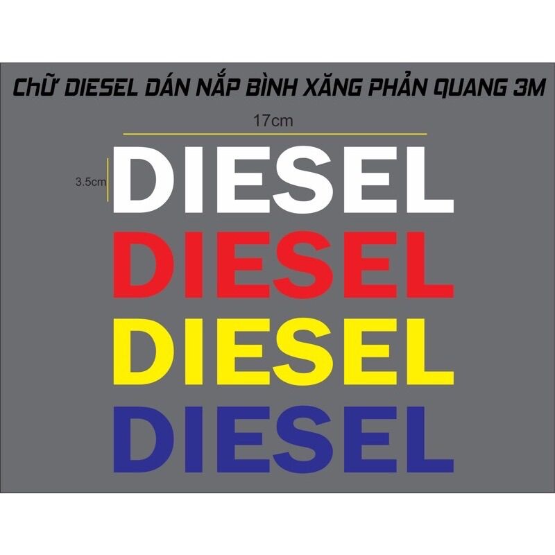 Decal chữ dán nắp bình xăng phản quang 3M