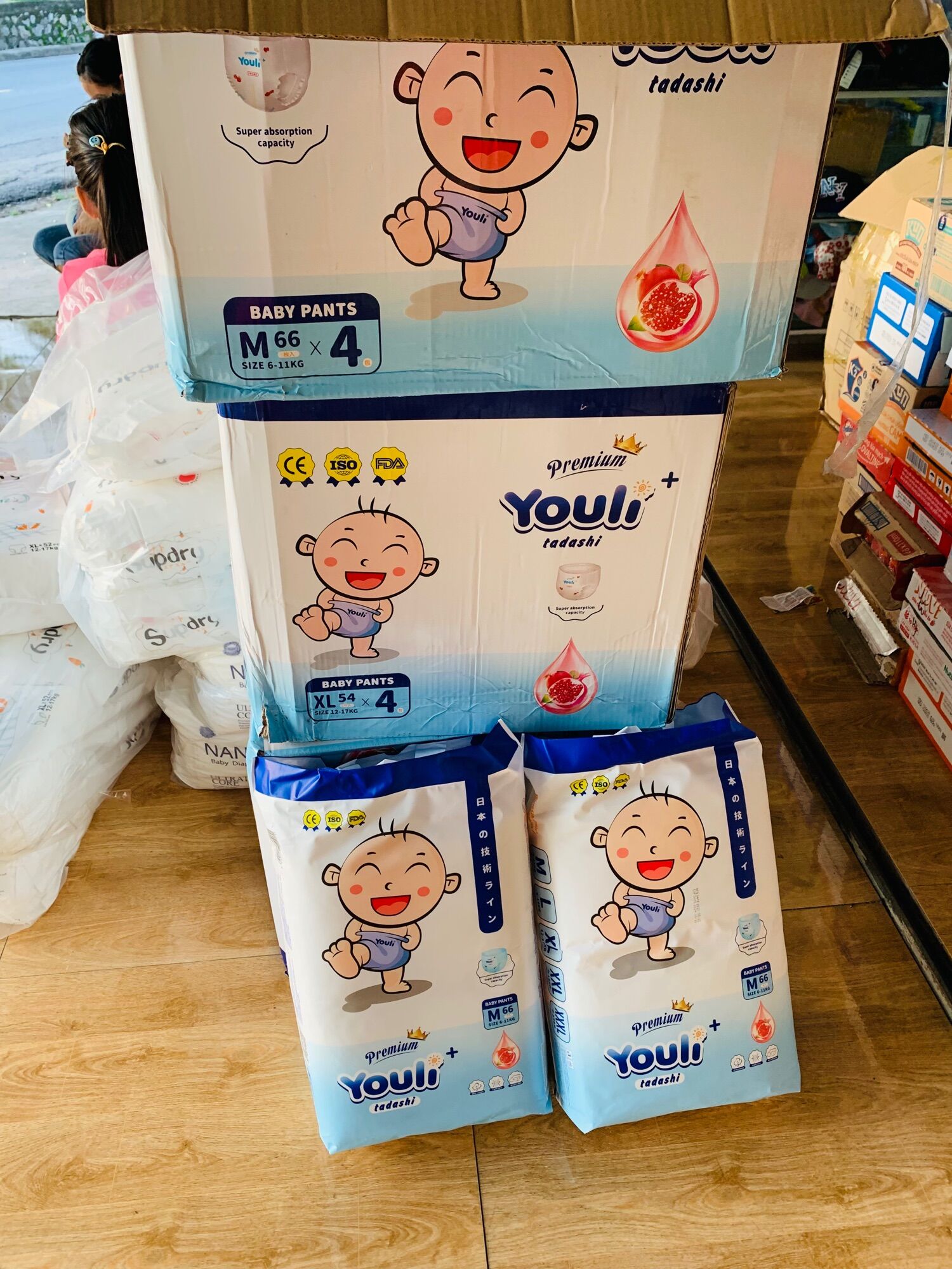 Bỉm Youli tí quậy size m dán 64/l60