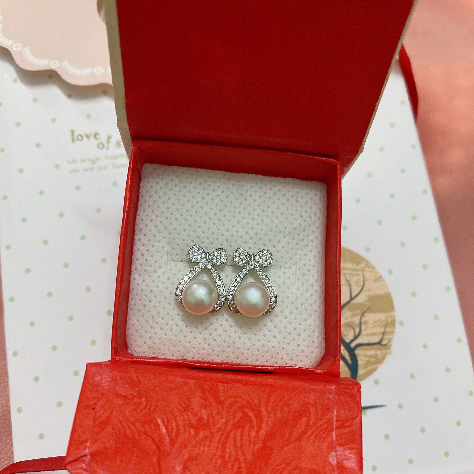 Bông tai ngọc trai nuôi nước ngọt tự nhiên size 8ly màu Trắng, Cam, Hồng, Xanh đen
