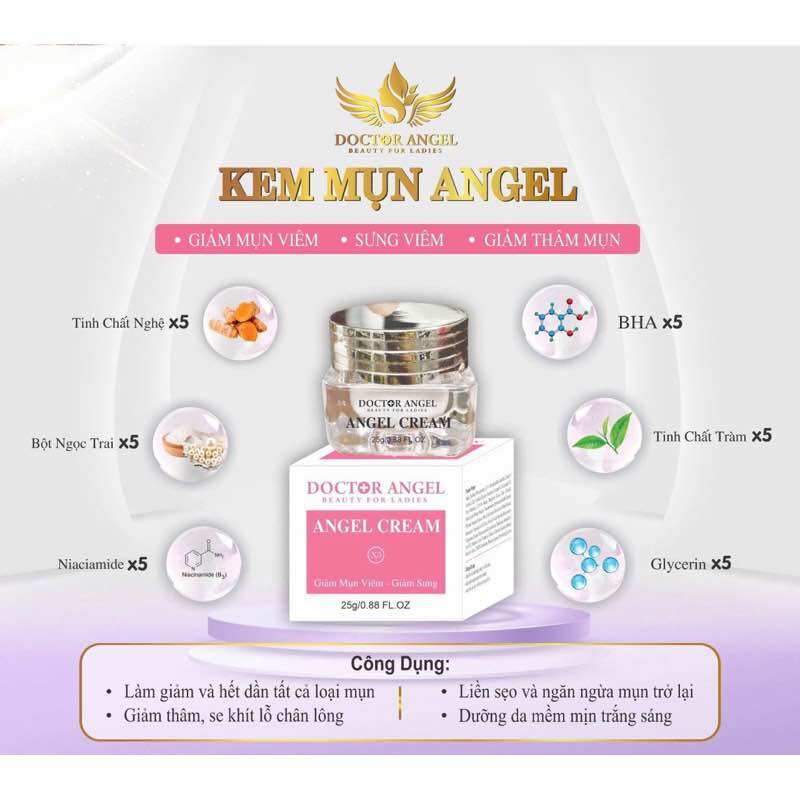 KEM MỤN MỚI CREAM X5  ANGEL TO 25g hiệu quả x5