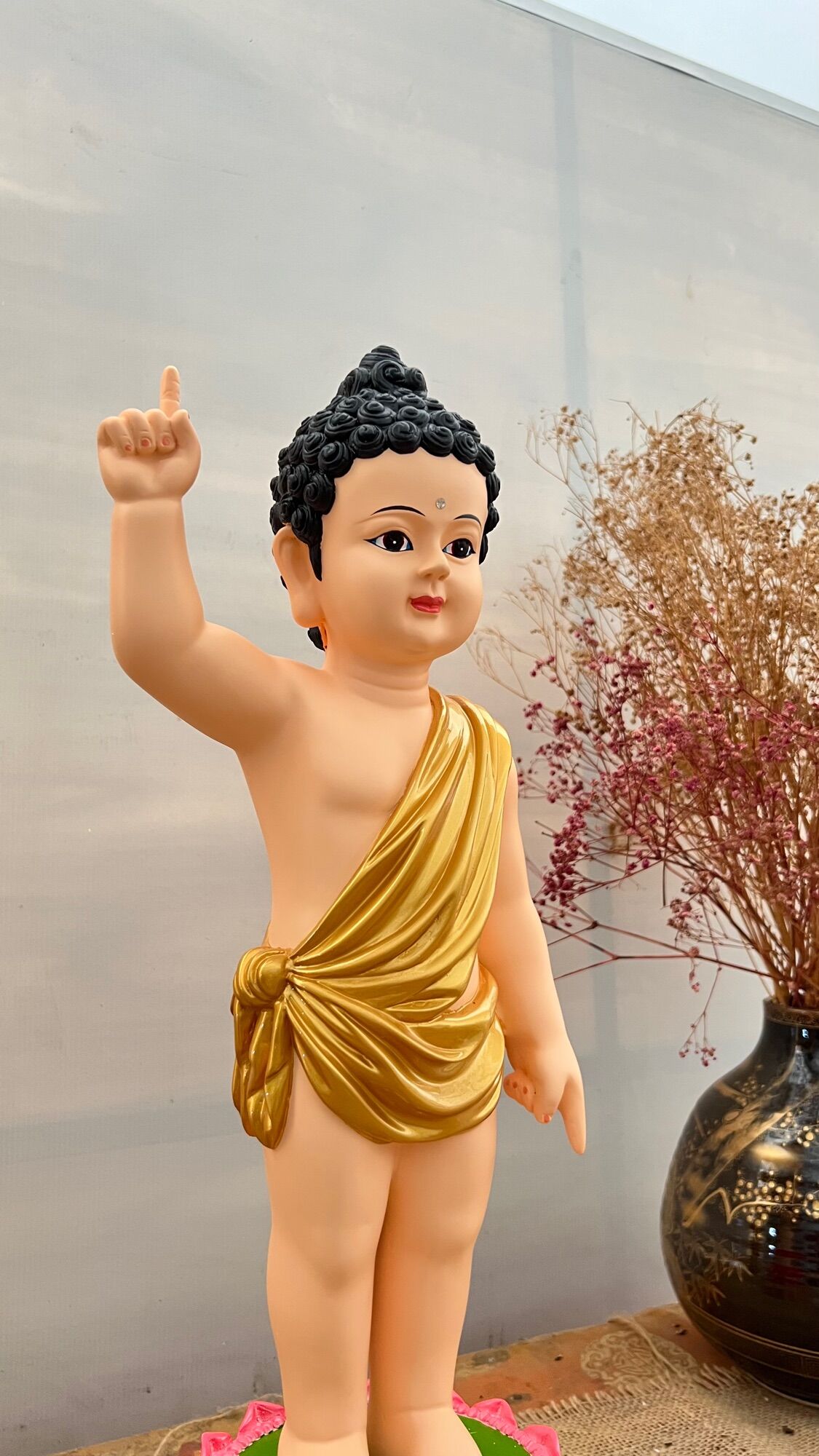 Phật đản sanh 58cm tính cả đế | Tượng Phật Hoa Tiên