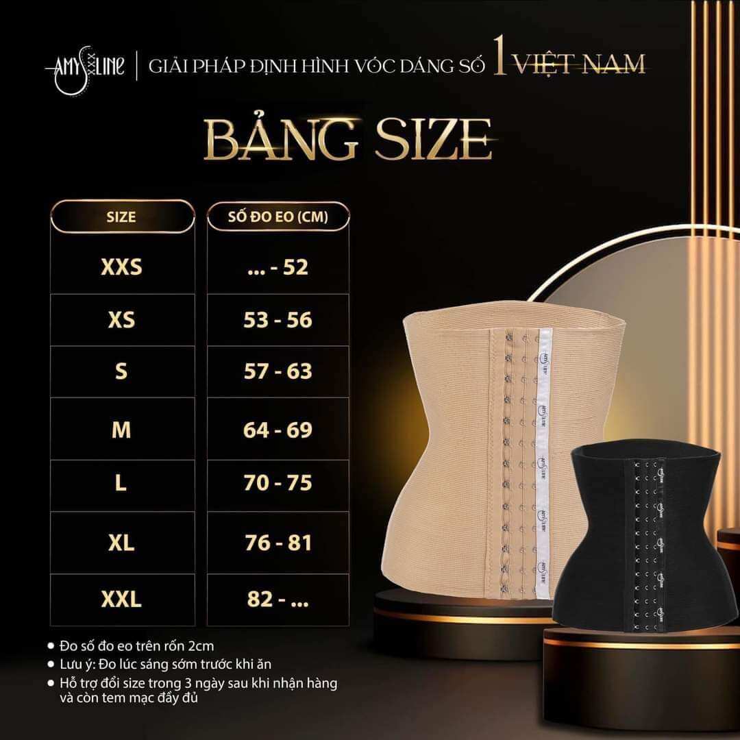 (Chính Hãng) Đai Siết Eo Nịt Bụng Amy Sline Chọn Size Màu