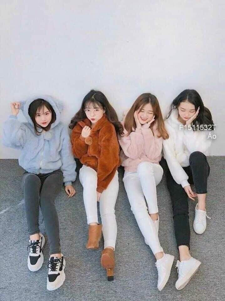 Áo khoác lông cừu có nón