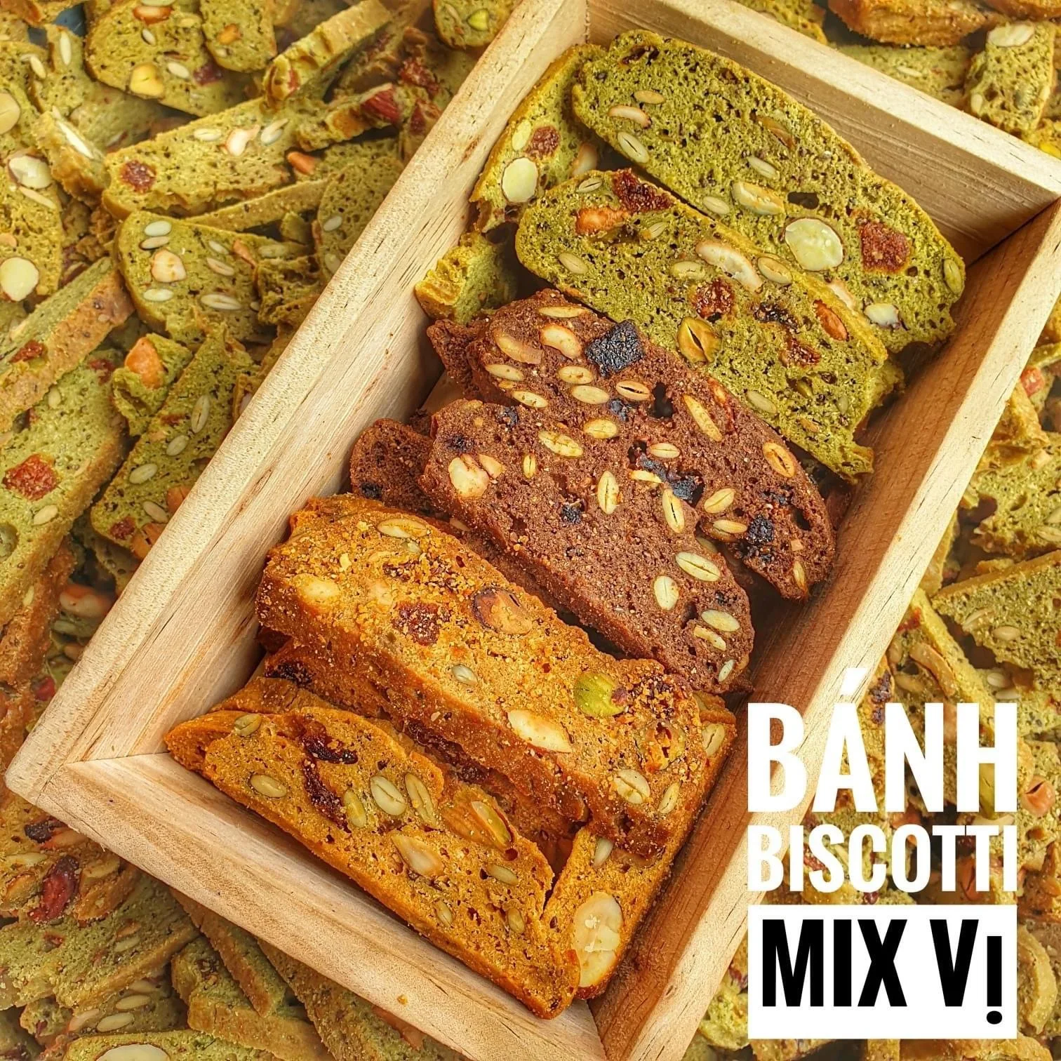[HCM]Bánh biscotti mix 3 vị healthy siêu ngon