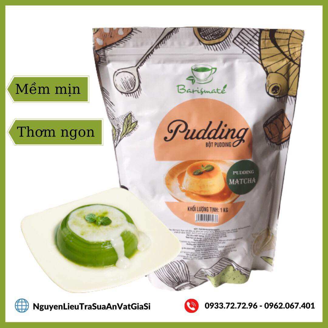 Bột Pudding Barismate vị MATCHA túi 1Kg
