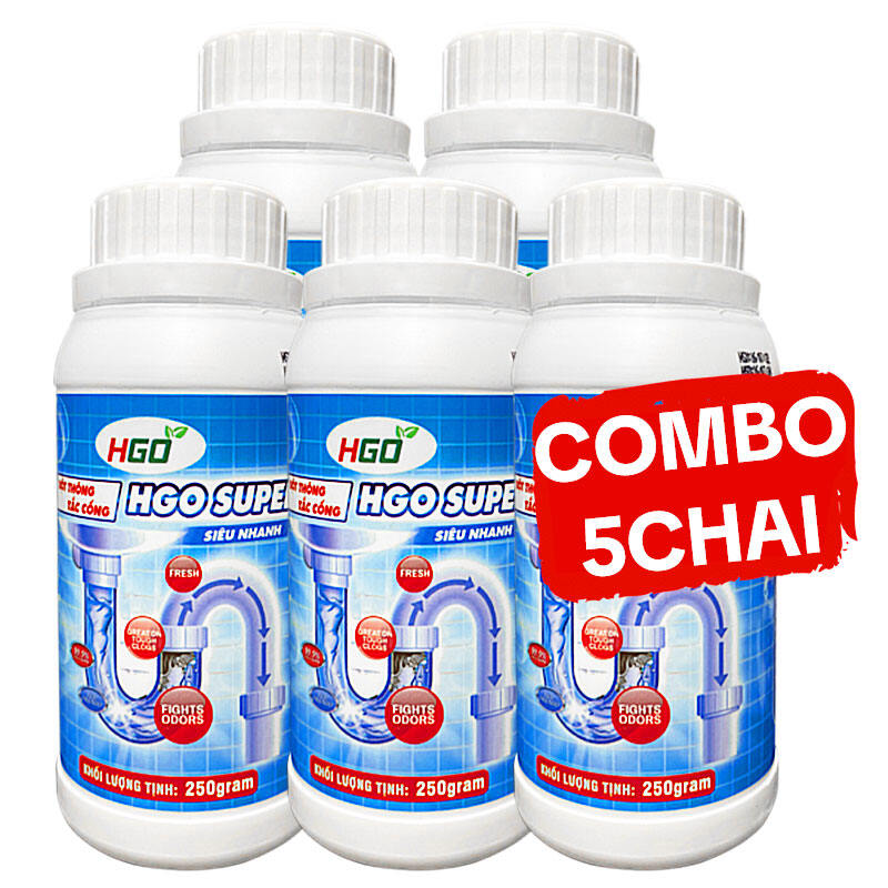 [COMBO 5] Bột Thông Cống Cực Mạnh HGO SUPER - Thông Bồn Cầu, Bồn Rửa Bát, Đường Ống, An Toàn & Hiệu Quả
