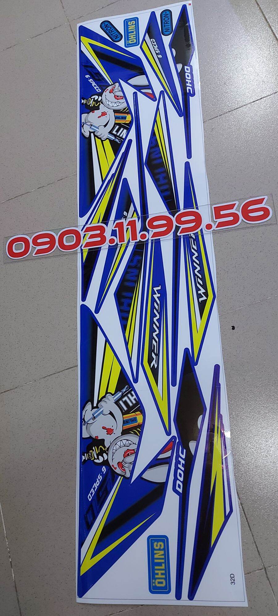 tem rời winner v1 xanh thỏ ohlin