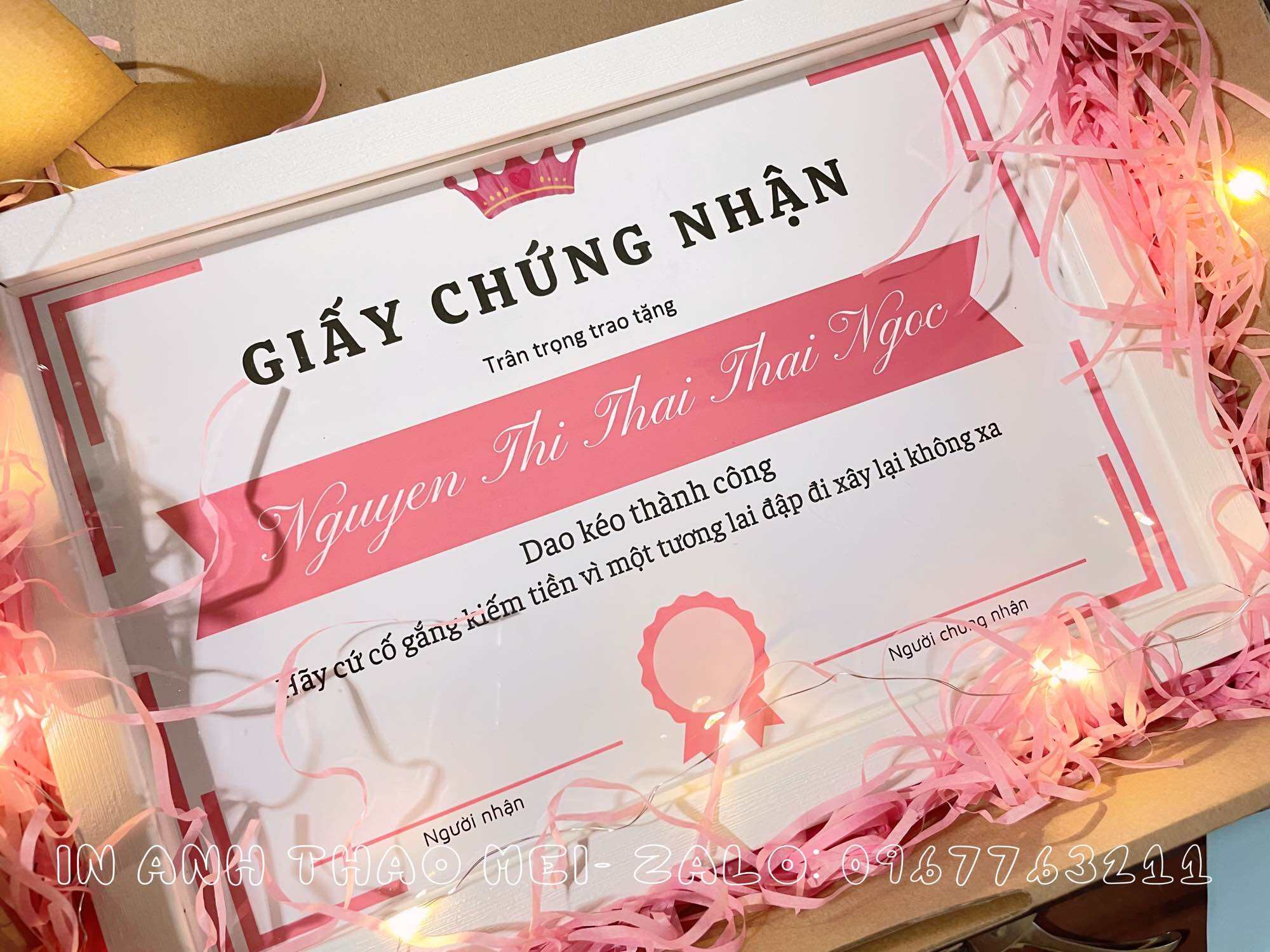 Giấy Chứng Nhận Thay Tên Nội Dung Theo Yêu Cầu, In Bằng Khen, Giấy Công Nhận, Chứng Nhận - Giấy Bìa Cứng C250 Khổ A4 Đẹp