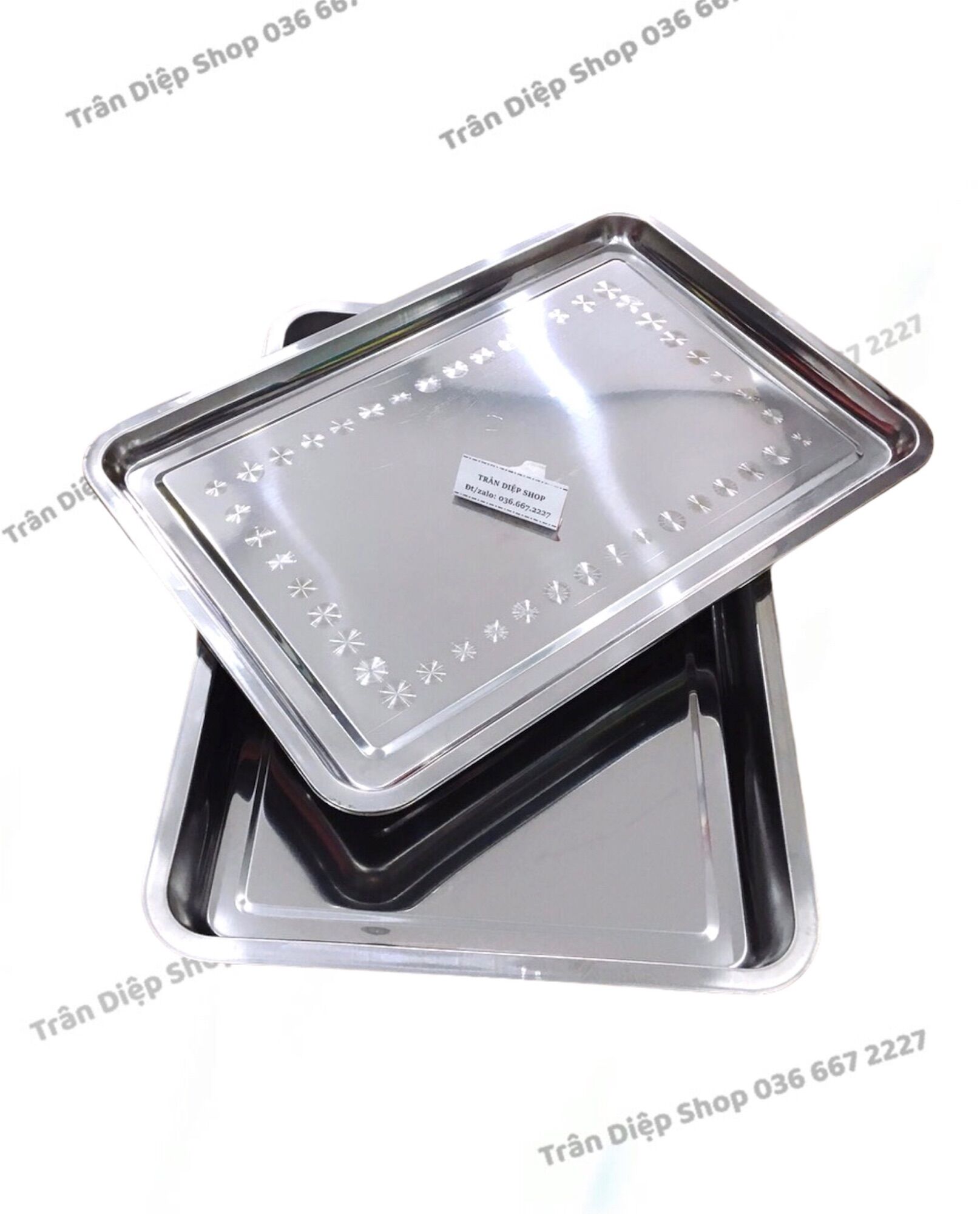 Mâm inox 30*40 sâu lồng-cạn lồng