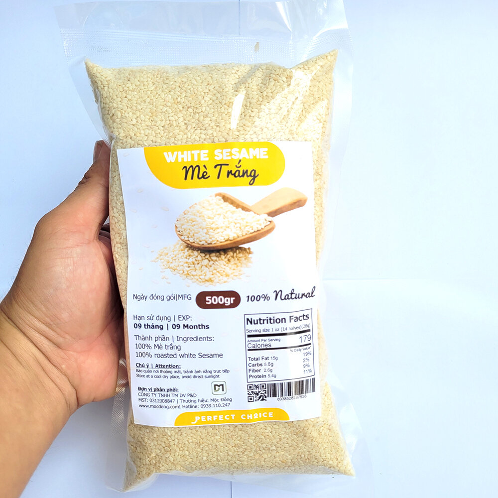 Túi 500gr hạt mè trắng hạt vừng trắng