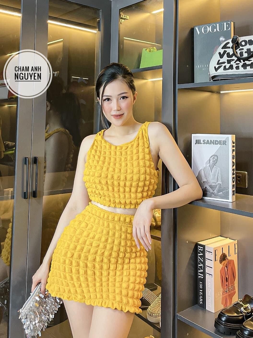 SET ÁO BA LỖ XỐP NỔI KÈM CHÂN VÁY