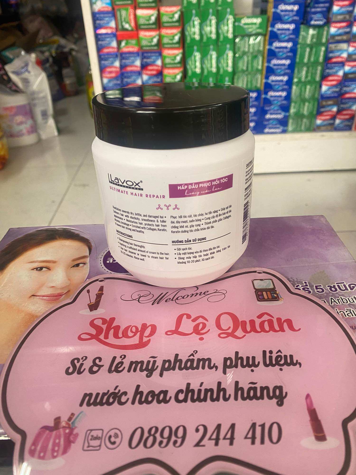 Hấp dầu phục hồi tóc collagen và keratin Lavox 500ml