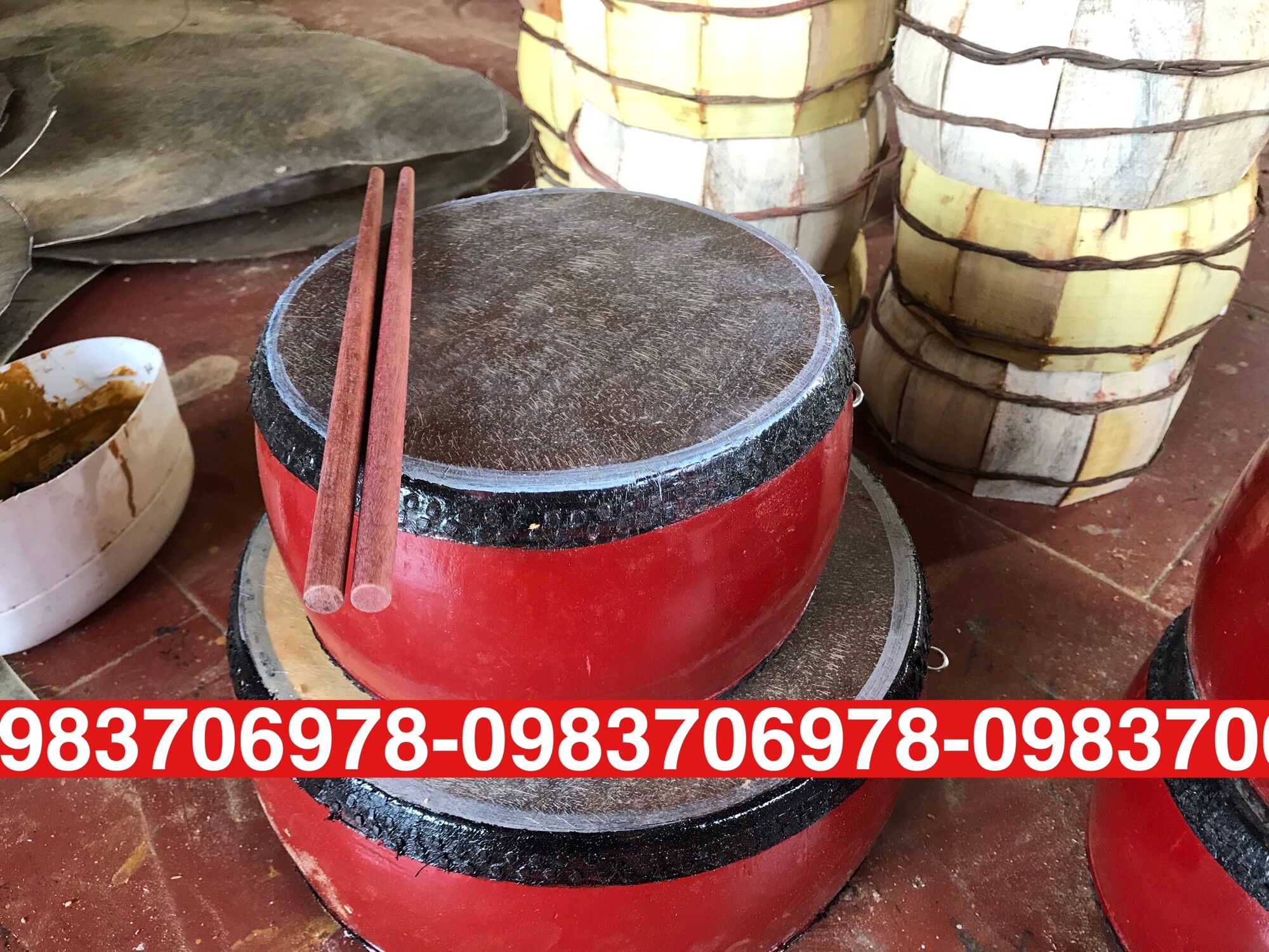 Trống gỗ trẻ e trống gõ trung thu-trống cúng trống hát chèo