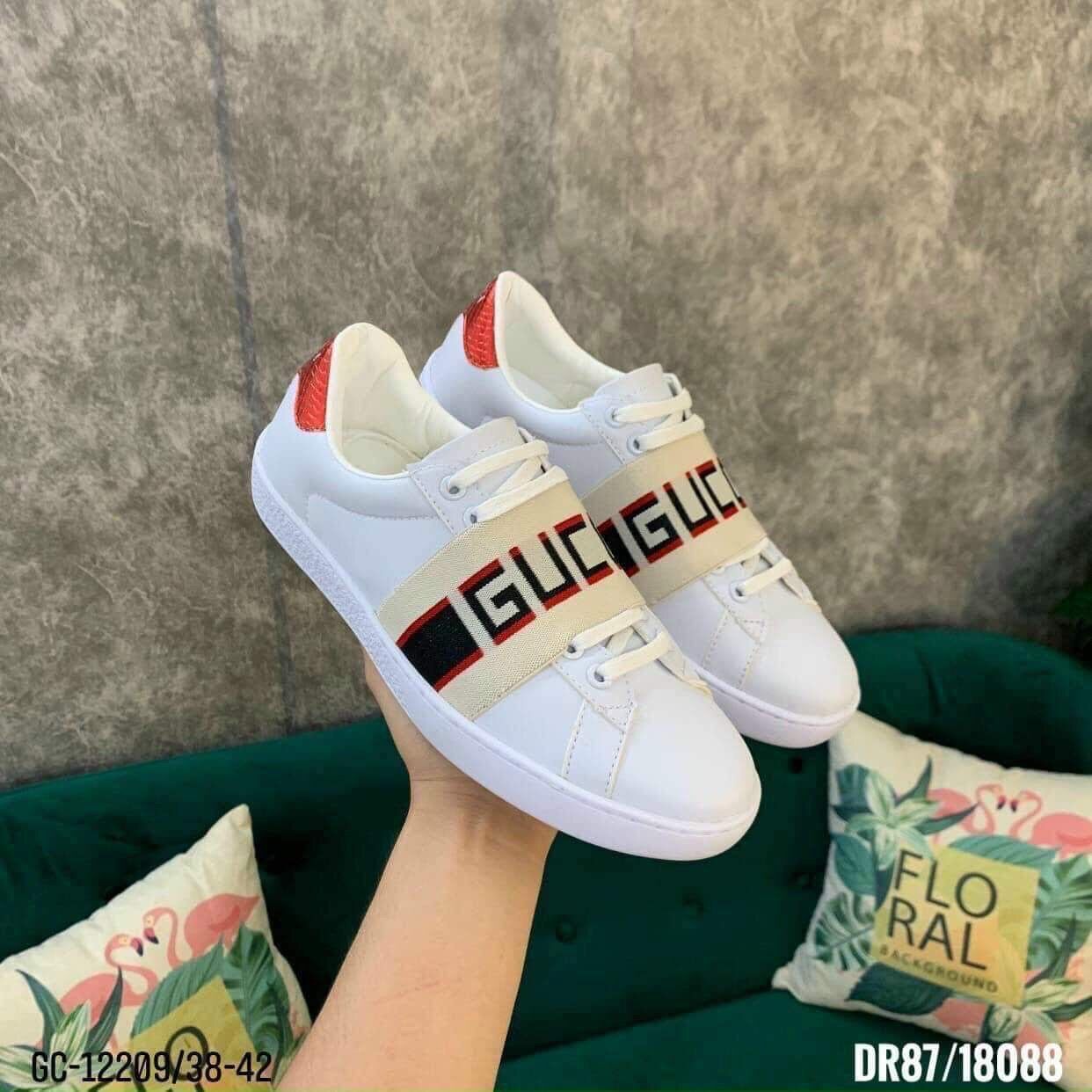 [ Full Box ] Giày Slipon GC Trắng đế Cao Su - Giày Slipon Nam