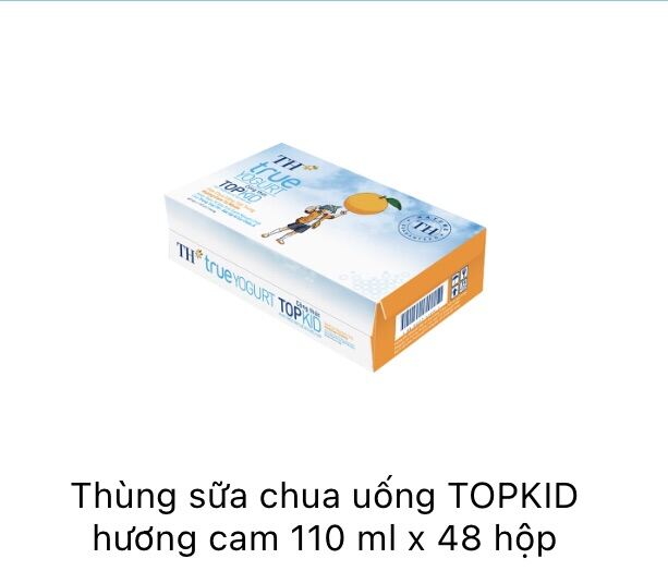 Sữa chua uống topkid Hương Cam 110 ml 12lốc
