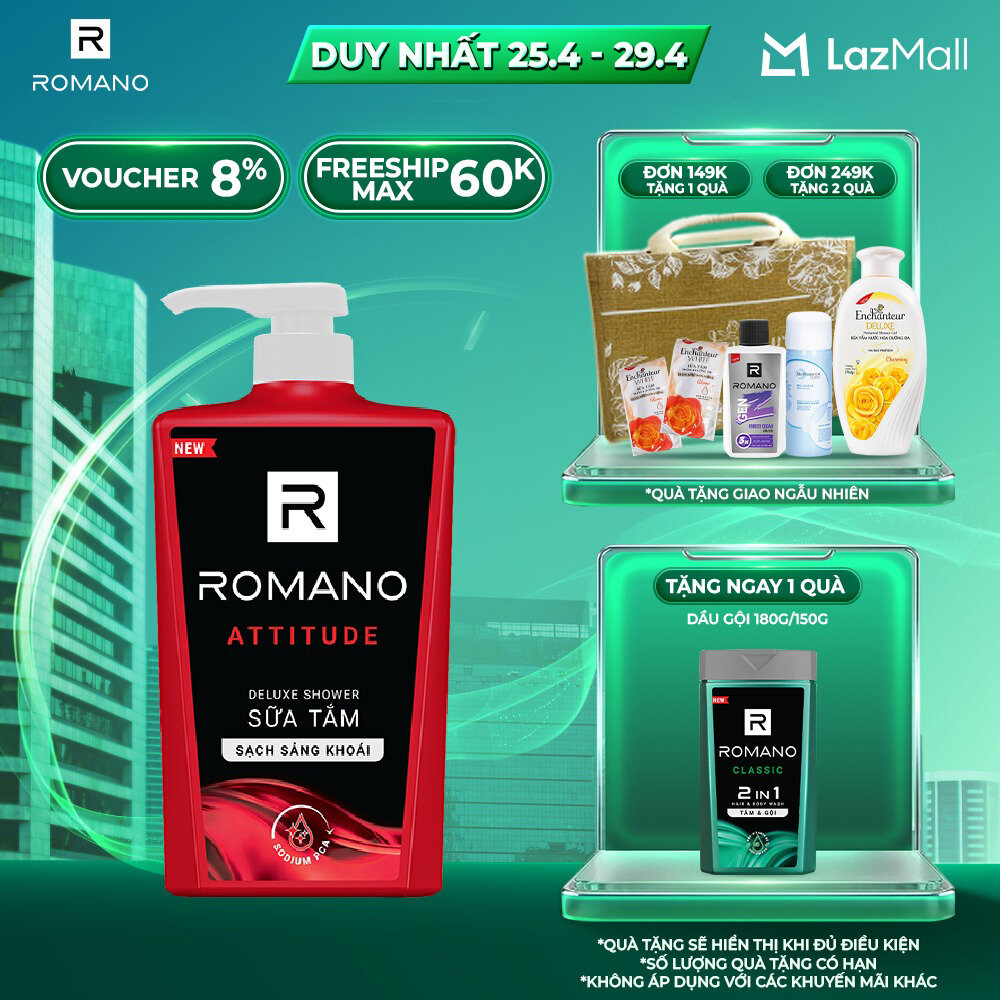 Sữa tắm hương nước hoa Romano Attitude 650g