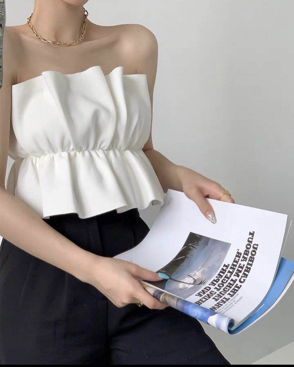 ÁO CROPTOP NHÚN EO SANG TRỌNG